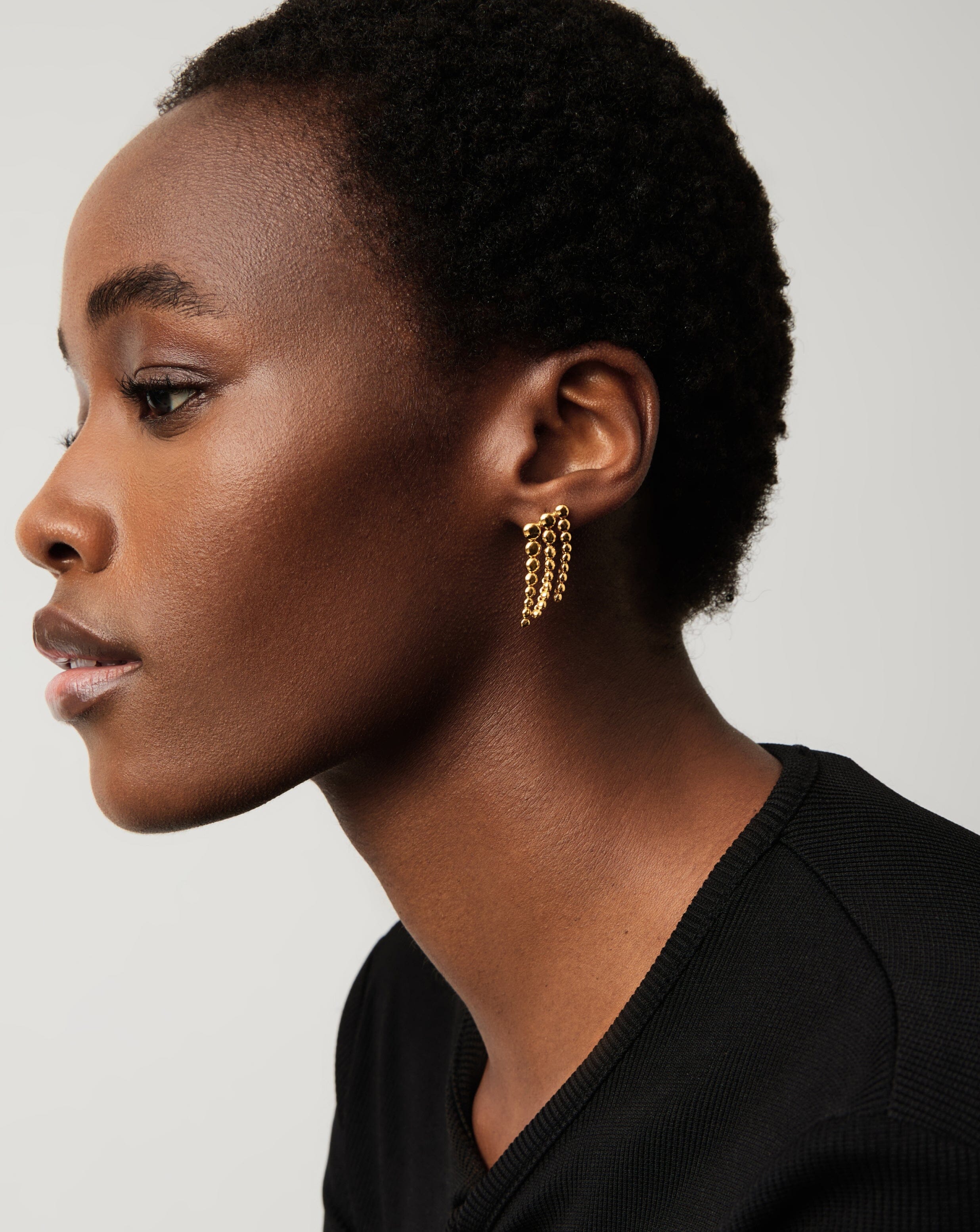 Beaded Waterfall Drop Earrings | 18ct Gold Vermeil