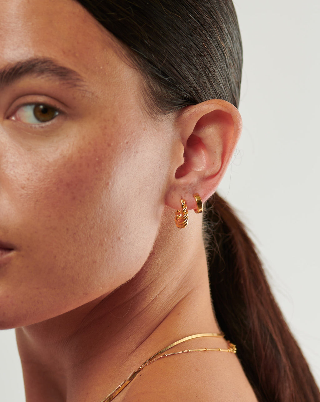 Chubby Tunnel Huggies | 18ct Gold Vermeil