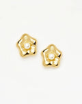 Eny Puffy Daisy Oversized Stud Earrings | 18ct Gold Plated/Pearl