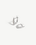 Solid Gold Claw Huggies | 14ct White Gold/Diamond