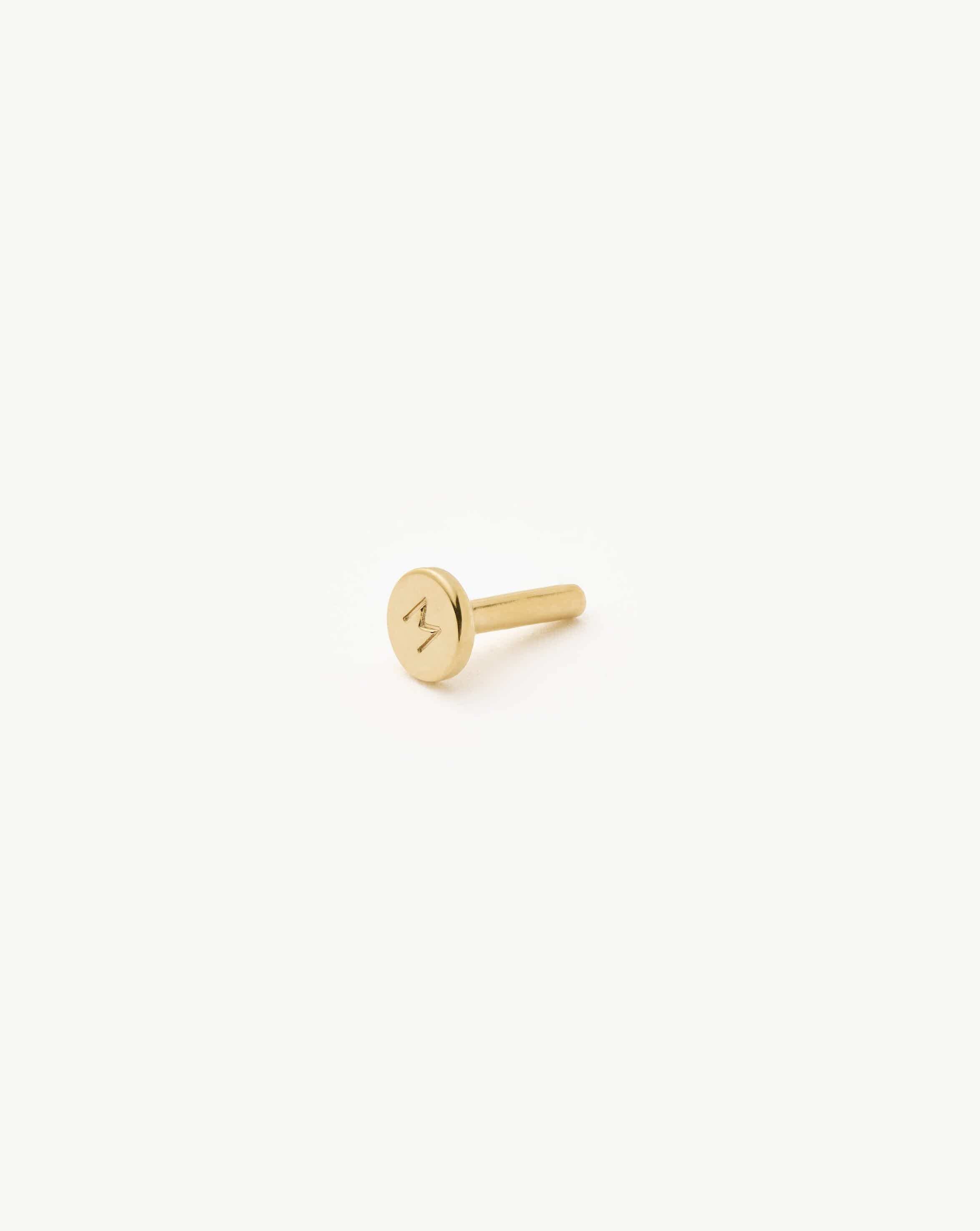 Solid Gold Square Solitaire Flat Back Stud Earring | 14ct Yellow Gold/Diamond