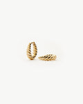 Solid Gold Twisted Huggies | 14ct Solid Gold