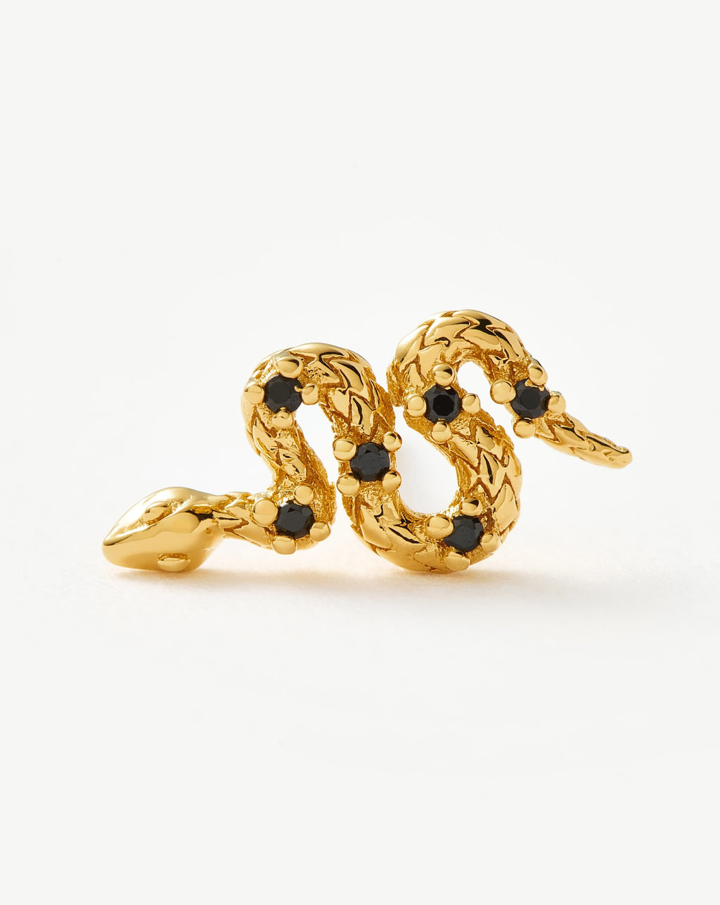 Harris Reed Serpent Single Stud Earring | Gold/Black Onyx