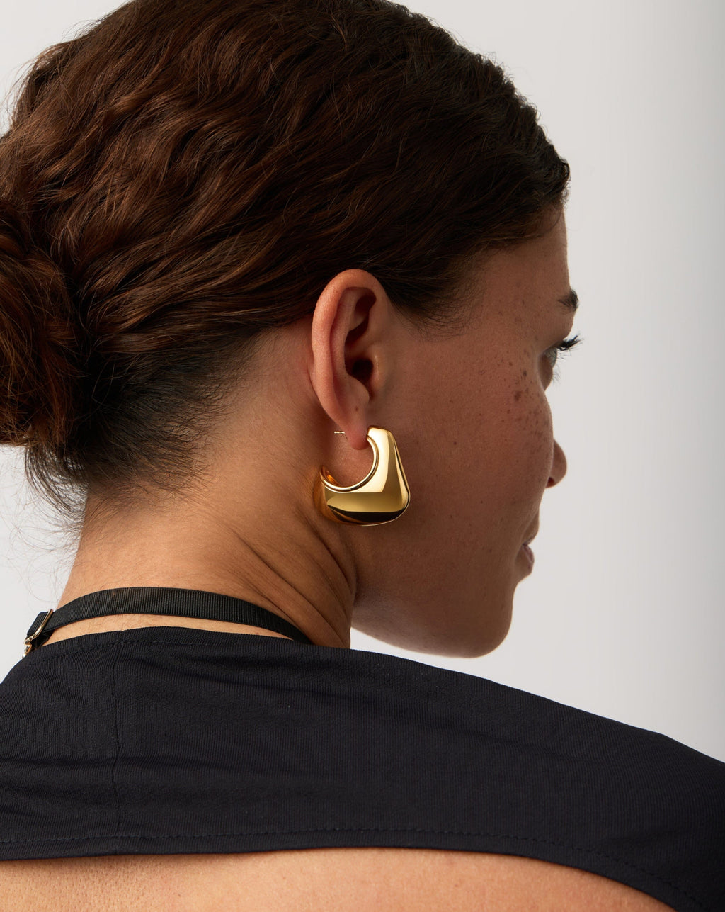 Hera Dome Large Hoop Earrings | 18ct Gold Plated