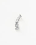 Initial Single Charm Hoop Earring  - Initial S | Sterling Silver