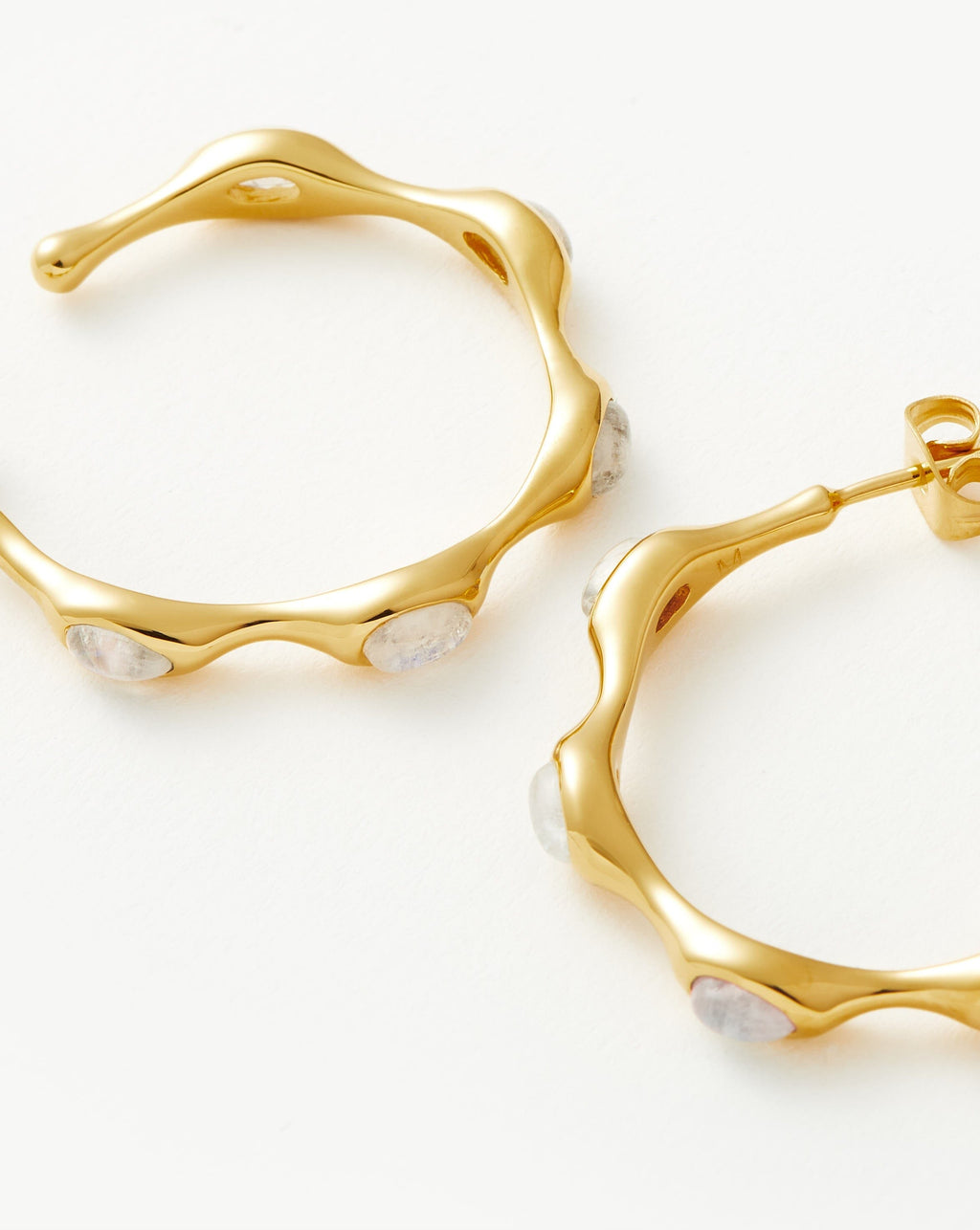 Magma Gemstone Medium Hoop Earrings | 18ct Recycled Gold Plated on Recycled Sterling Silver