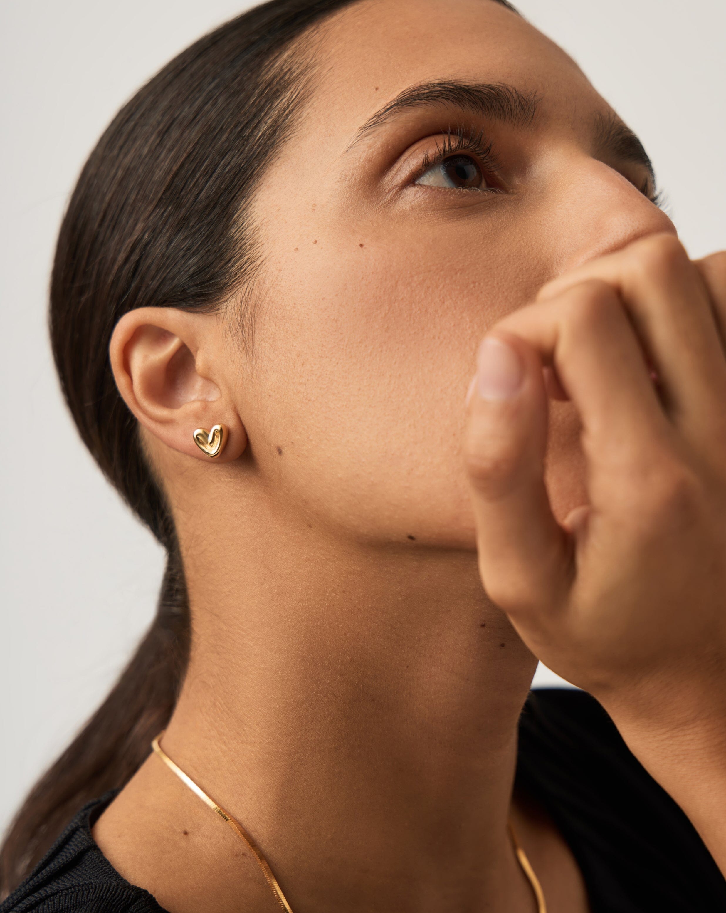 Puffy Heart Mini Stud Earrings | 18ct Gold Vermeil