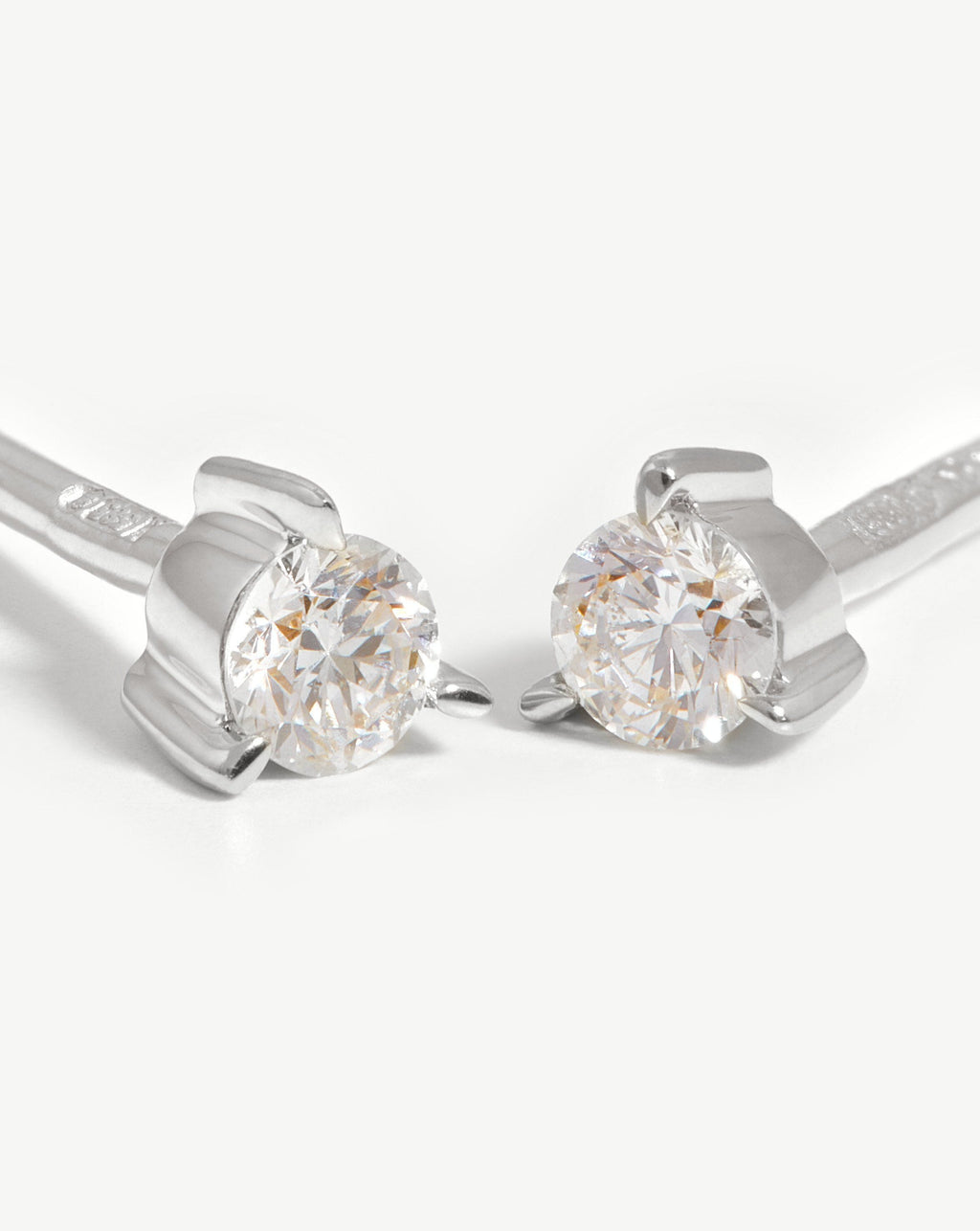 Solid Gold Small Solitaire Diamond Stud Earrings