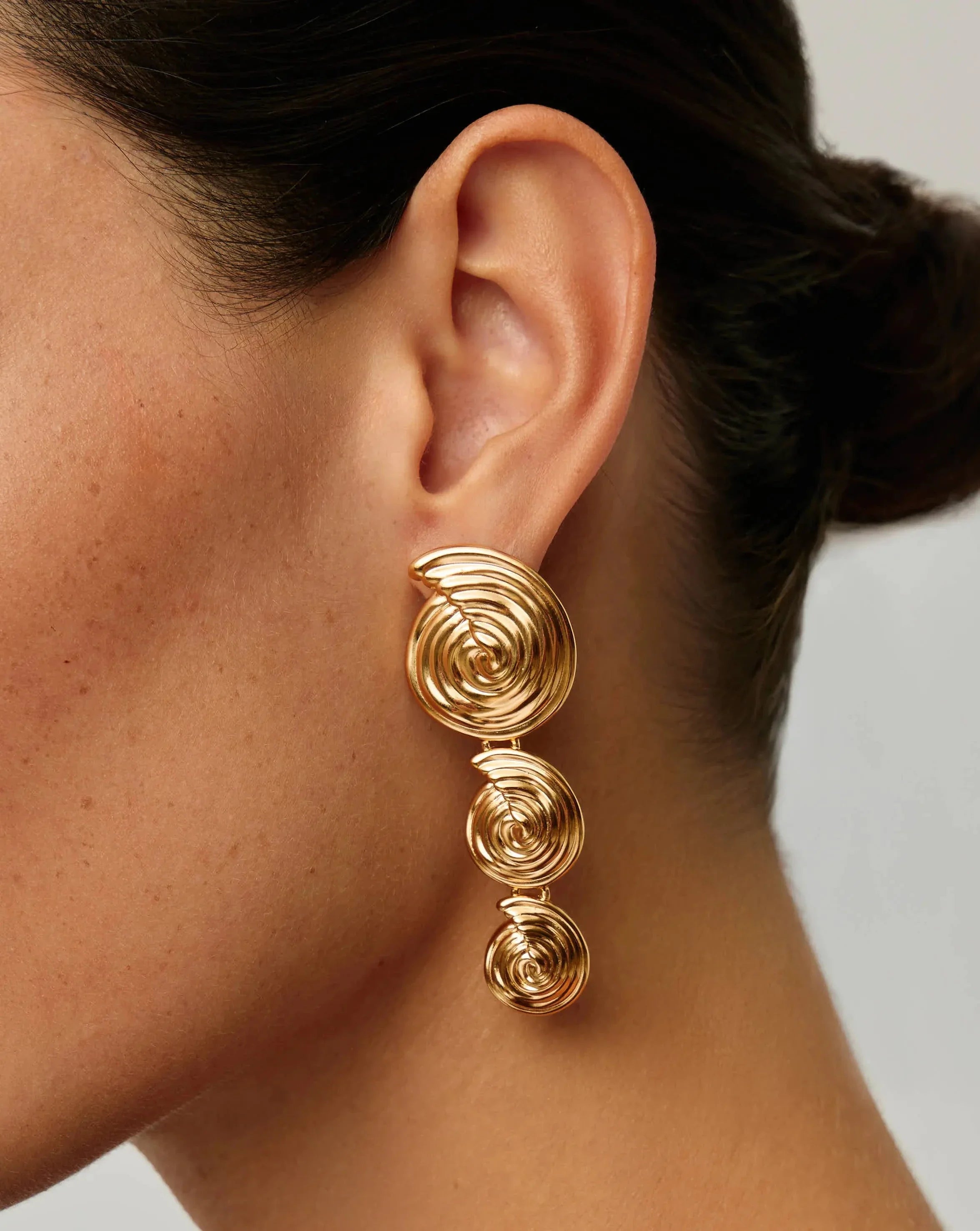 Spiral Statement Drop Earrings | 18ct Gold Plated