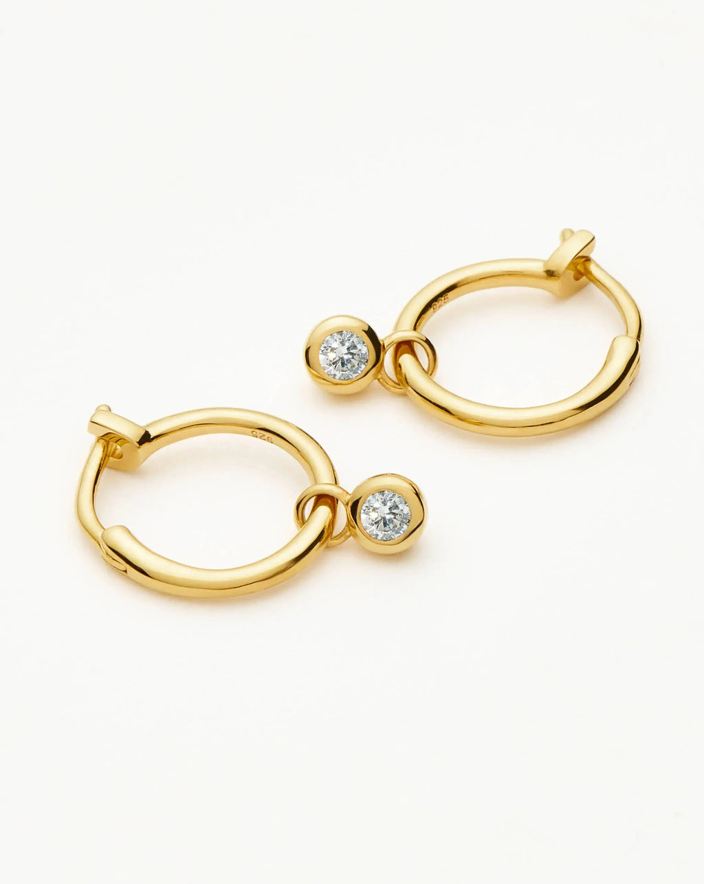 Tennis Charm Mini Hoop Earrings | 18ct Gold Vermeil/Cubic Zirconia