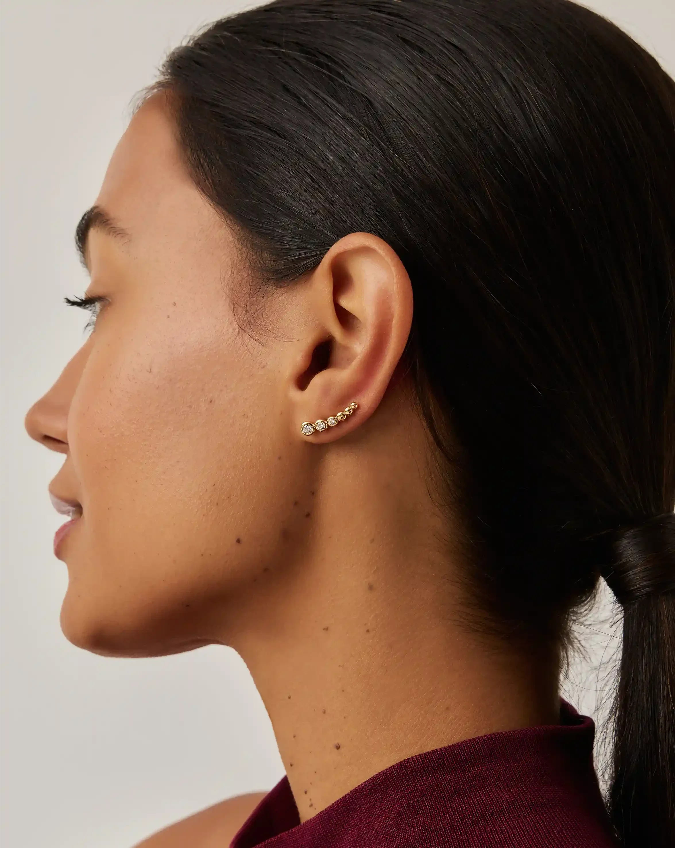 Tennis Climber Earrings | 18ct Gold Vermeil/Cubic Zirconia
