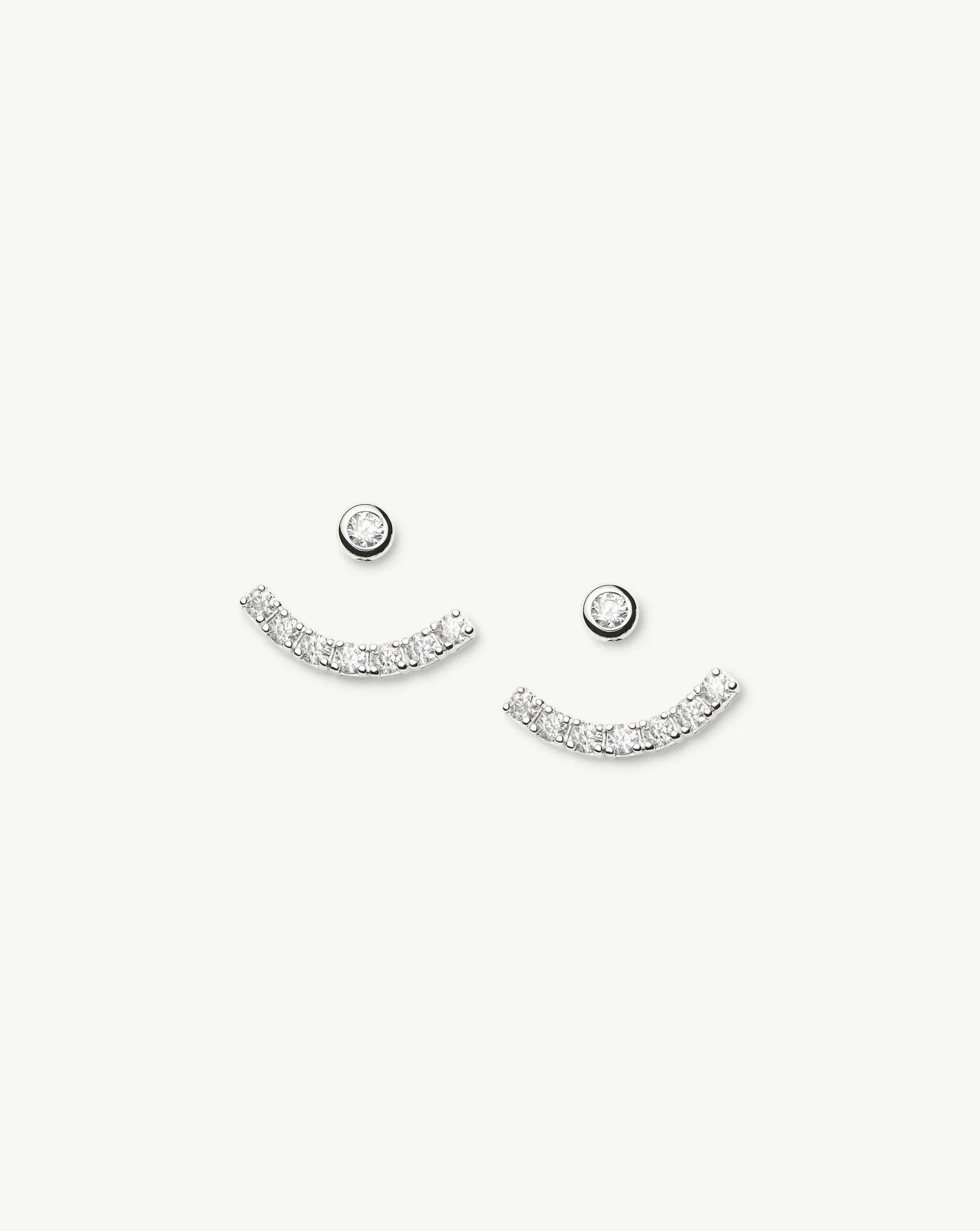 Tennis Ear Jacket Stud Earrings | Sterling Silver/Cubic Zirconia