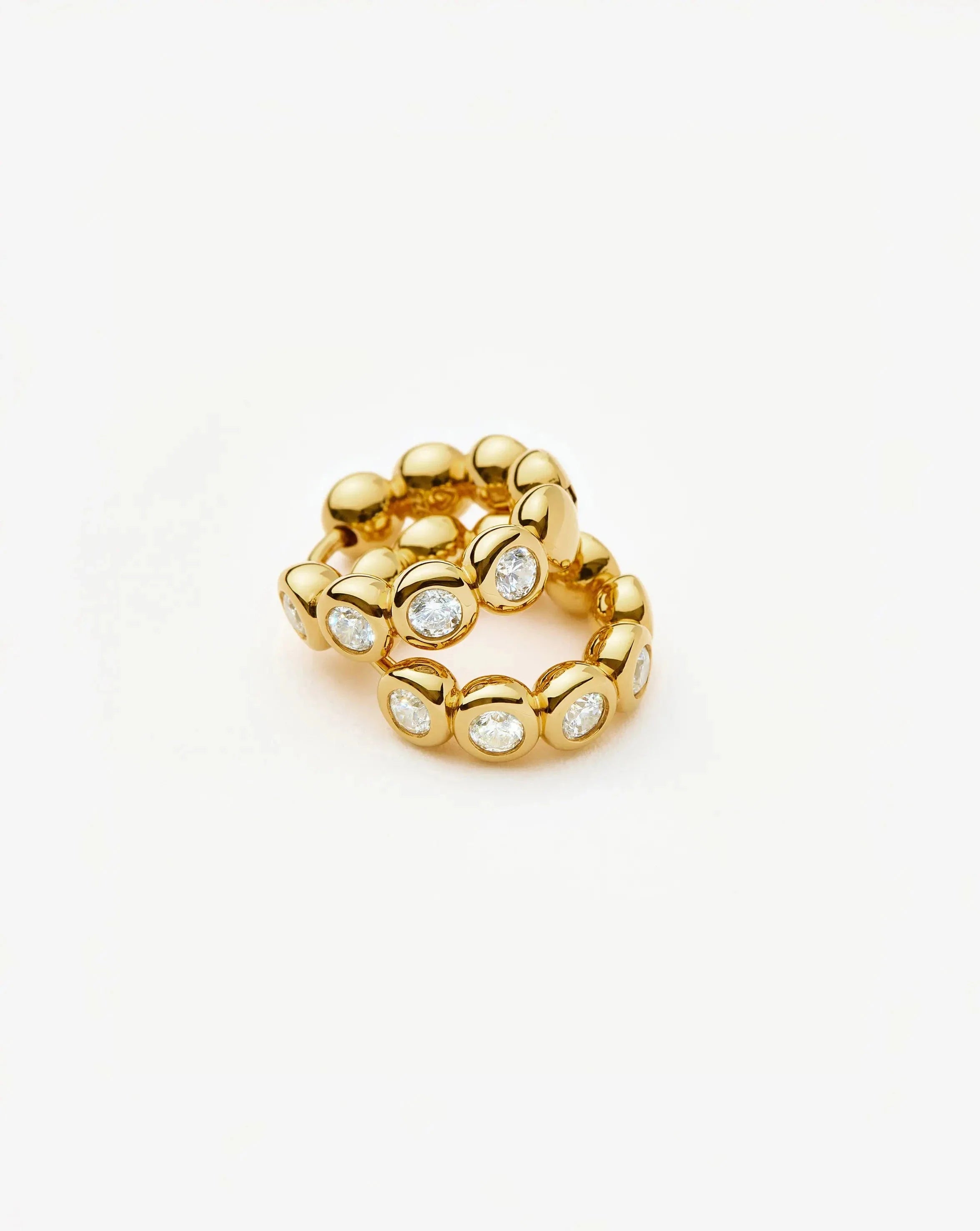 Tennis Small Hoop Earrings | 18ct Gold Vermeil Cubic Zirconia